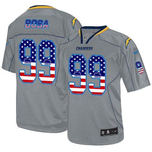 Men's Limited Joey Bosa Nike Jersey Grey - #99 USA Flag Fashion NFL Los Angeles Chargers